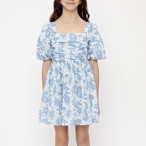 Bardot Girls Vivien Floral Mini Dress In Baby Blue Floral Size 8